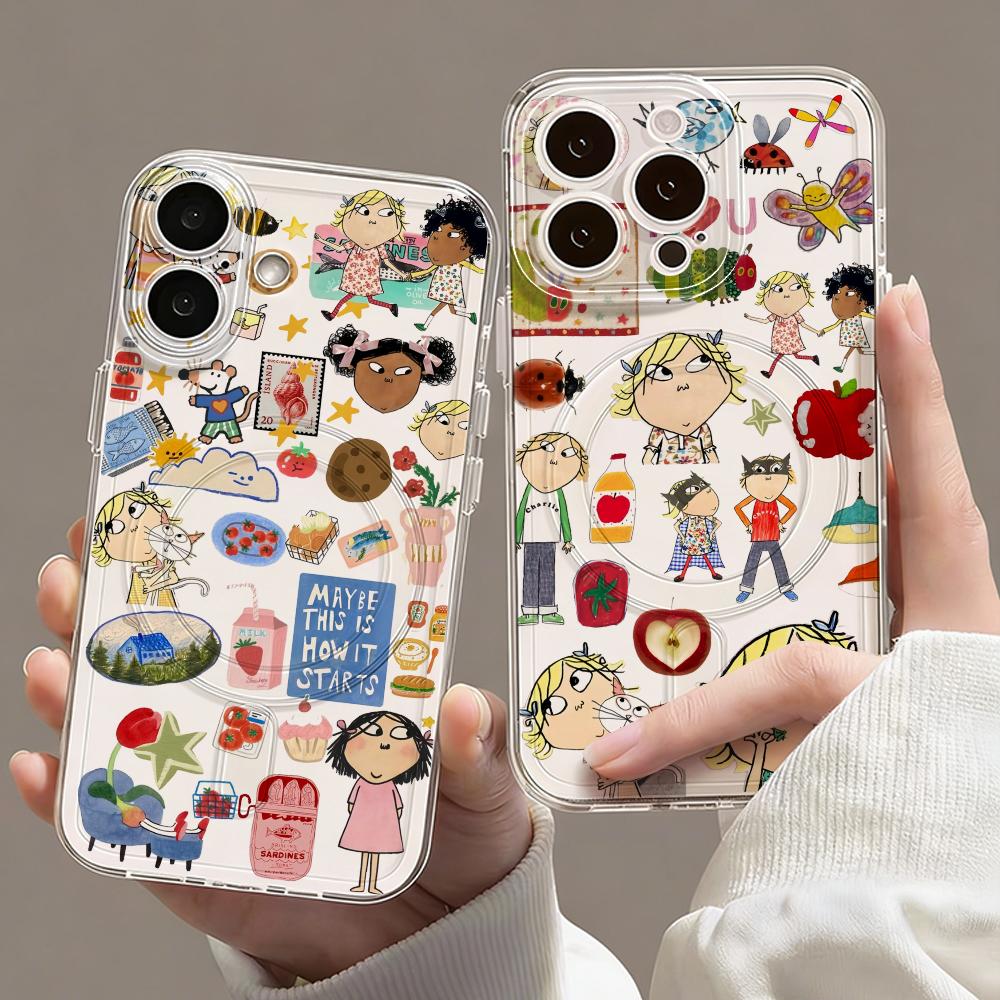 Phone Cases Iphone 13 - 카툰 C-찰리 앤 로라 폰 케이스