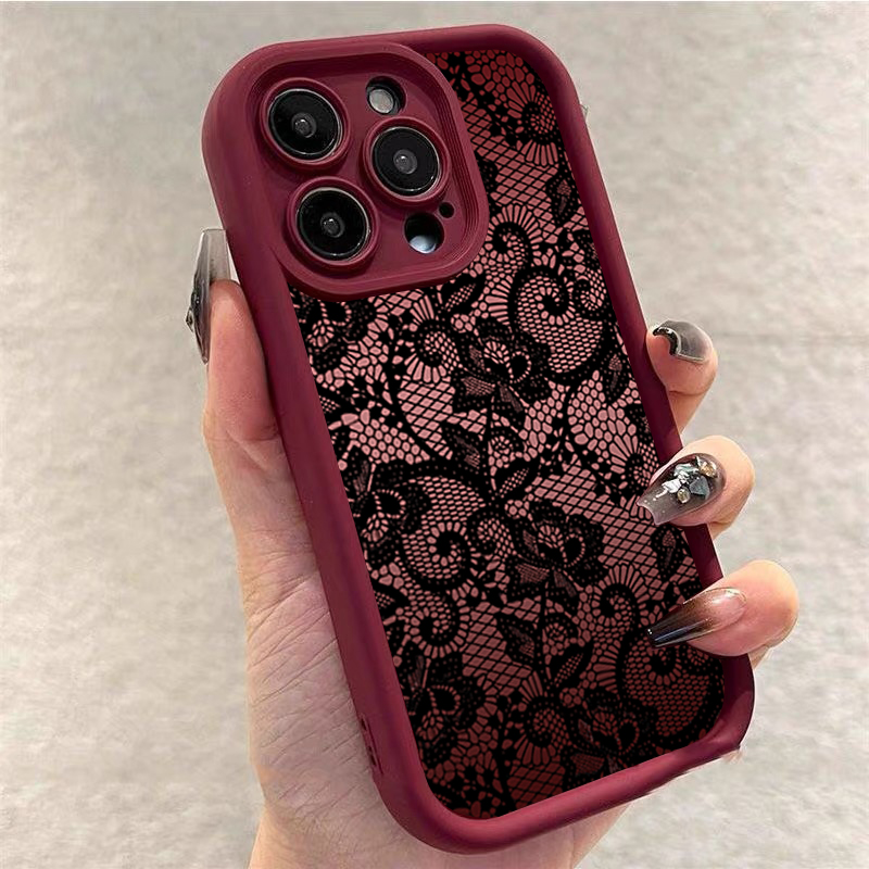 Phone Cases Xr Iphone - 우아한 레이스 플로럴 디자인 아이폰 케이스