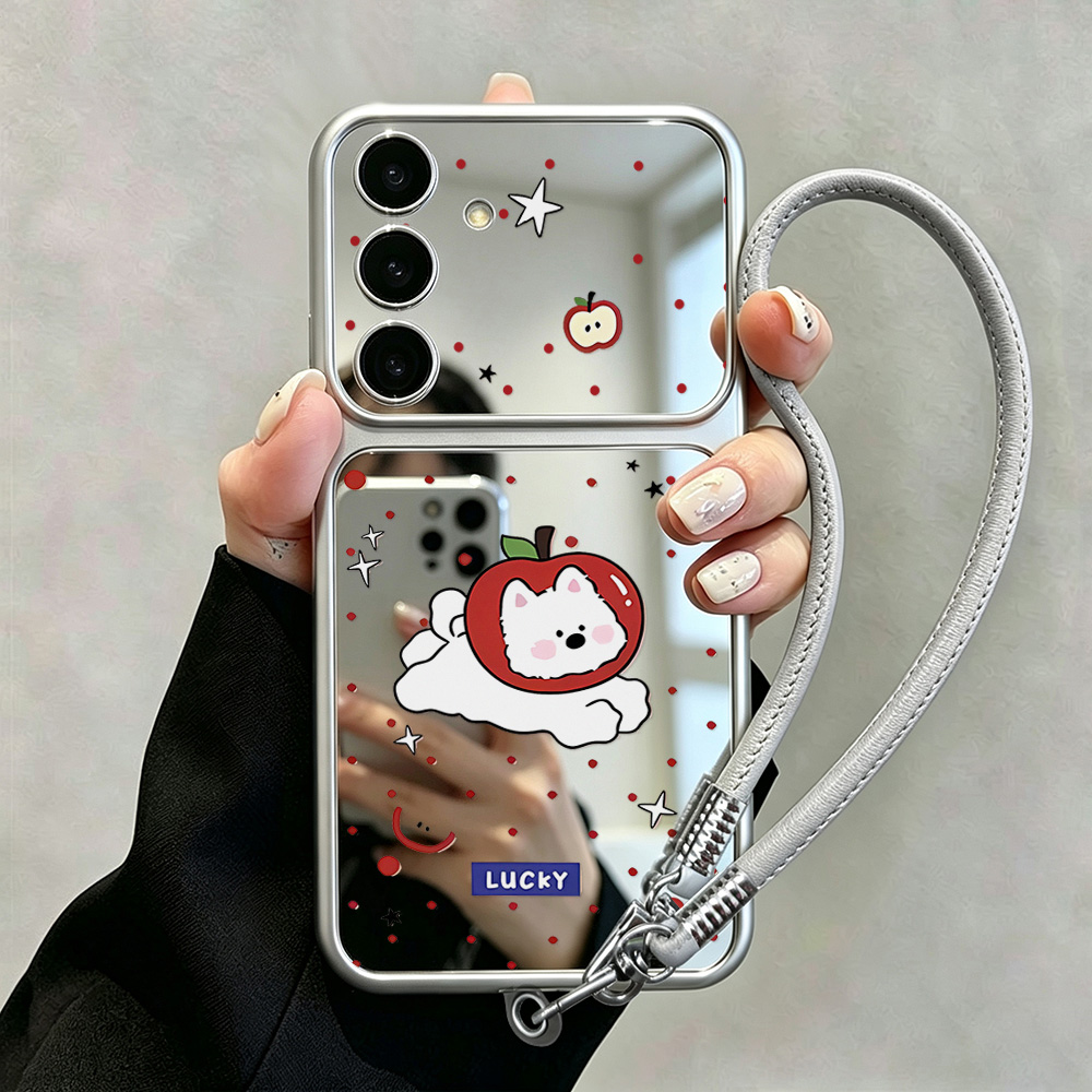 Phone Cases Galaxy A16 5G - 메이크업 거울 귀여운 강아지 디자인 삼성