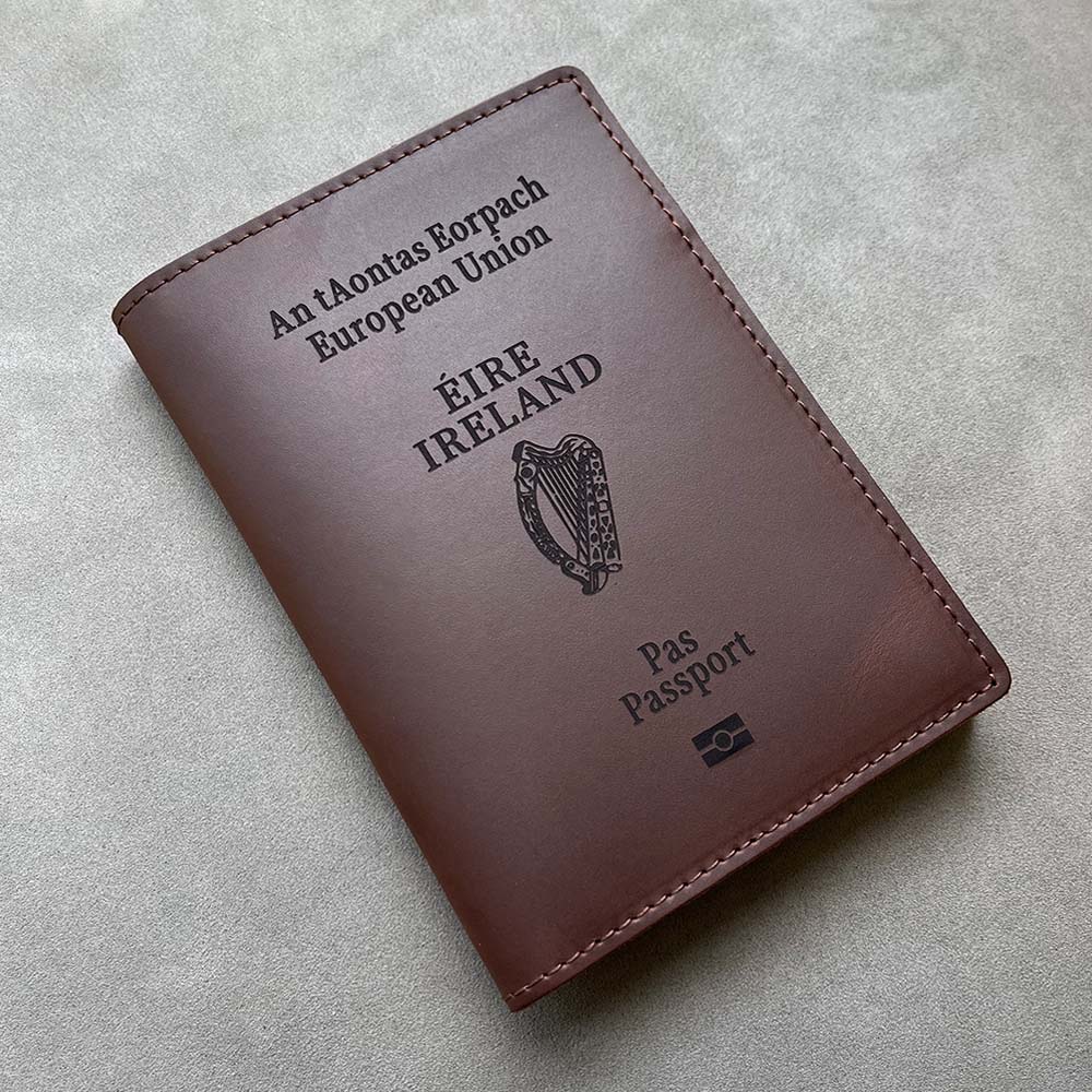 Phone Cases Ireland - 맞춤형 가죽 아일랜드 여권 커버, 빈티지