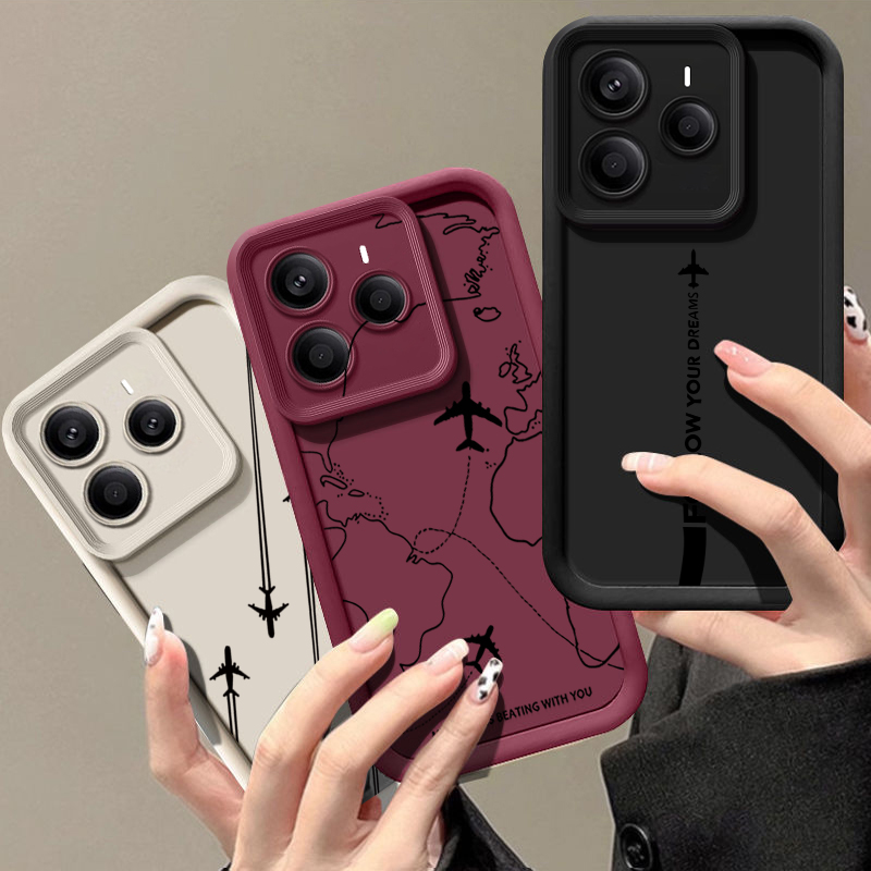 Phone Cases Xiaomi 15 - 항공기 경로 패턴 TPU 폰 케이스