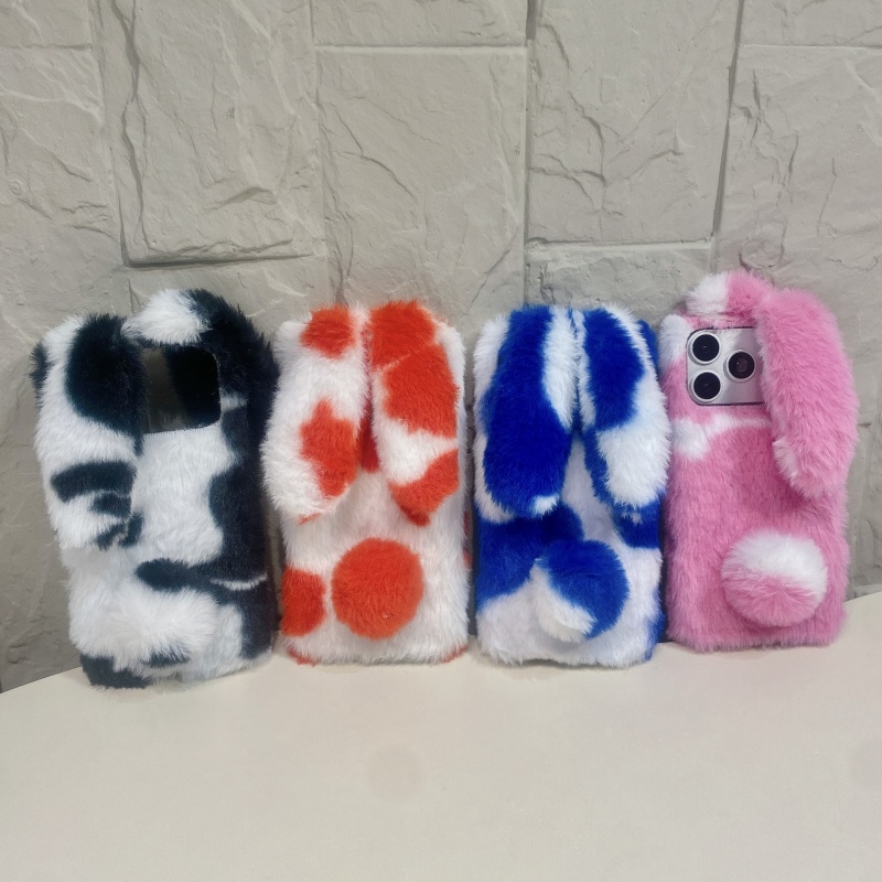 Phone Cases Iphone 13 - 귀여운 토끼 디자인 폭신한 폰 케이스