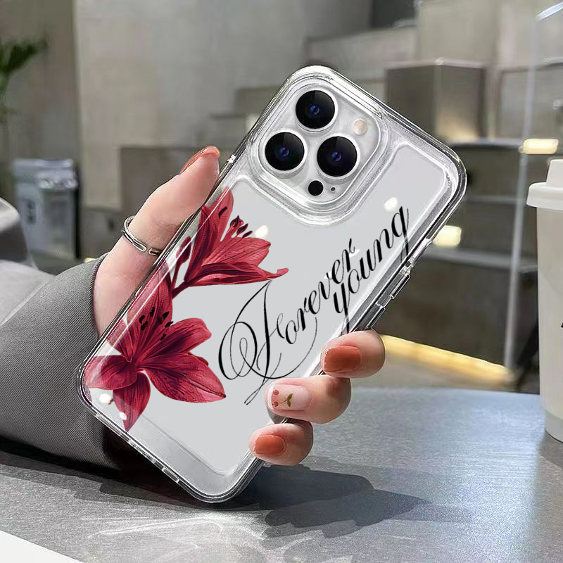 버건디 릴리 잉글리시 레터 패턴 디자인 아이폰 18,  - Phone Cases Xr Iphone 리뷰 및 가격