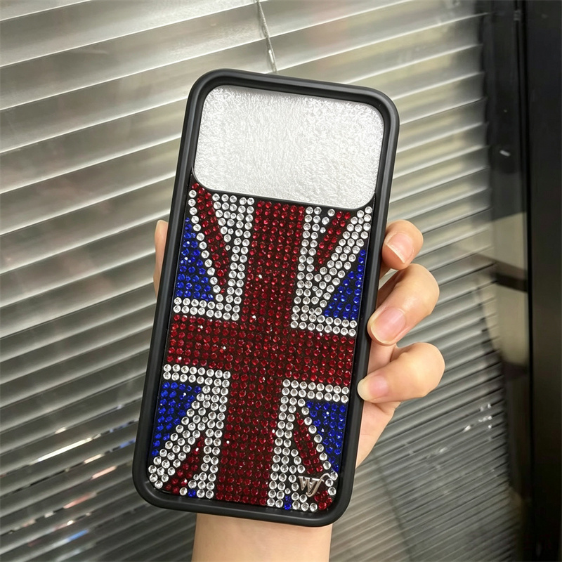 반짝이는 라인스톤 유니언 잭 와일드플라워 폰 케이스 아 - Phone Cases London 리뷰 및 가격