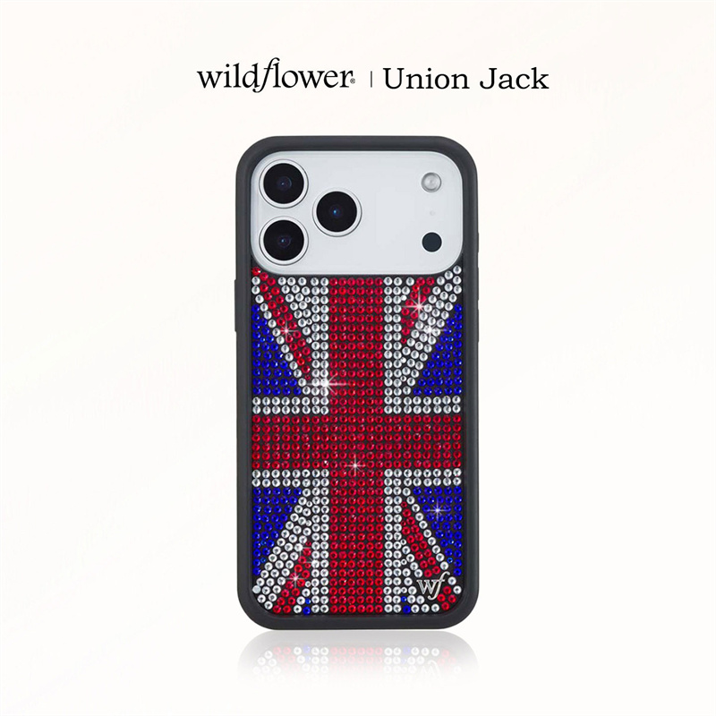 반짝이는 라인스톤 유니언 잭 와일드플라워 폰 케이스 아 - Phone Cases London 리뷰 및 가격