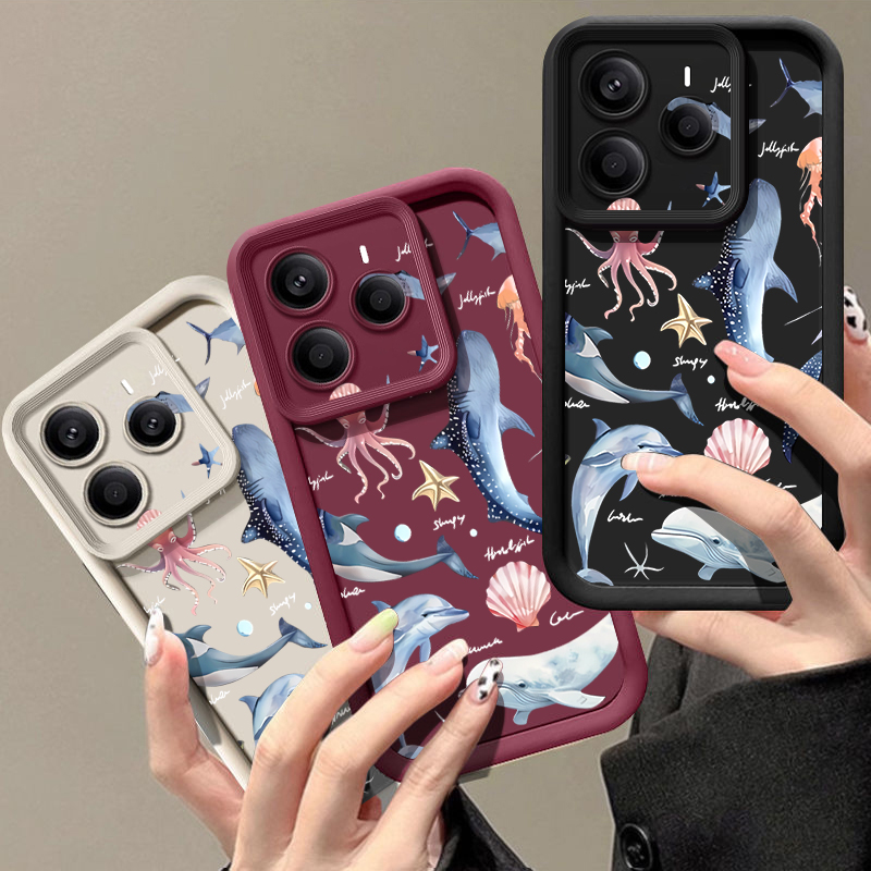 귀여운 돌고래 무늬 소프트 케이스 샤오미 레드미 노트  - Phone Cases Xiaomi 15 리뷰 및 가격