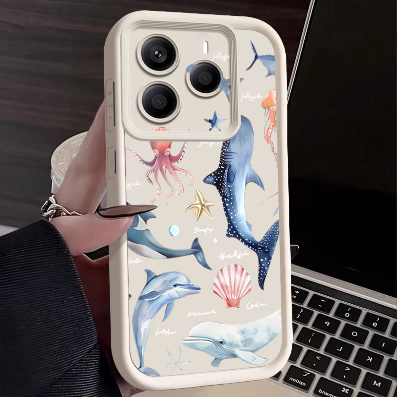 귀여운 돌고래 무늬 소프트 케이스 샤오미 레드미 노트  - Phone Cases Xiaomi 15 리뷰 및 가격