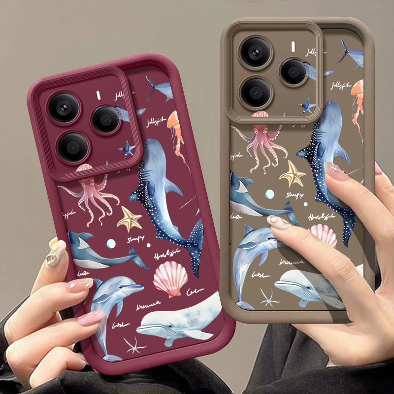 귀여운 돌고래 무늬 소프트 케이스 샤오미 레드미 노트  - Phone Cases Xiaomi 15 리뷰 및 가격