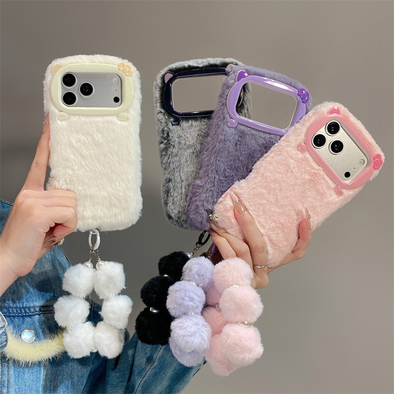 고급 솔리드 컬러 퍼리 플러시 폰 케이스 (아이폰 17 - Phone Cases Iphone 13 리뷰 및 가격