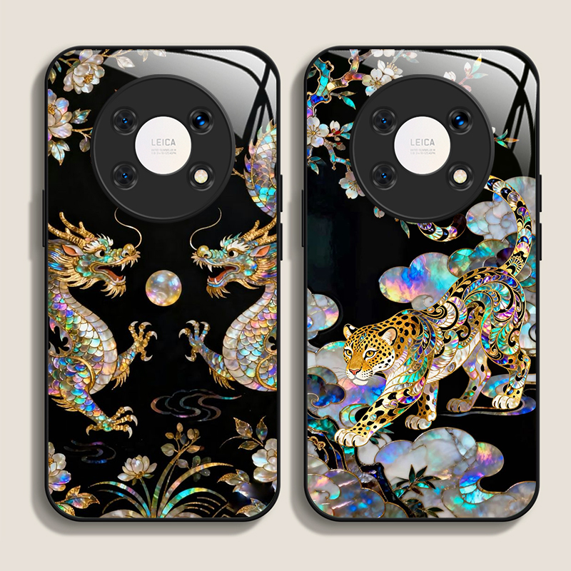 세련된 드래곤 레오파드 마블 질감 강화유리 폰 케이스  - Phone Cases Xiaomi 15 리뷰 및 가격