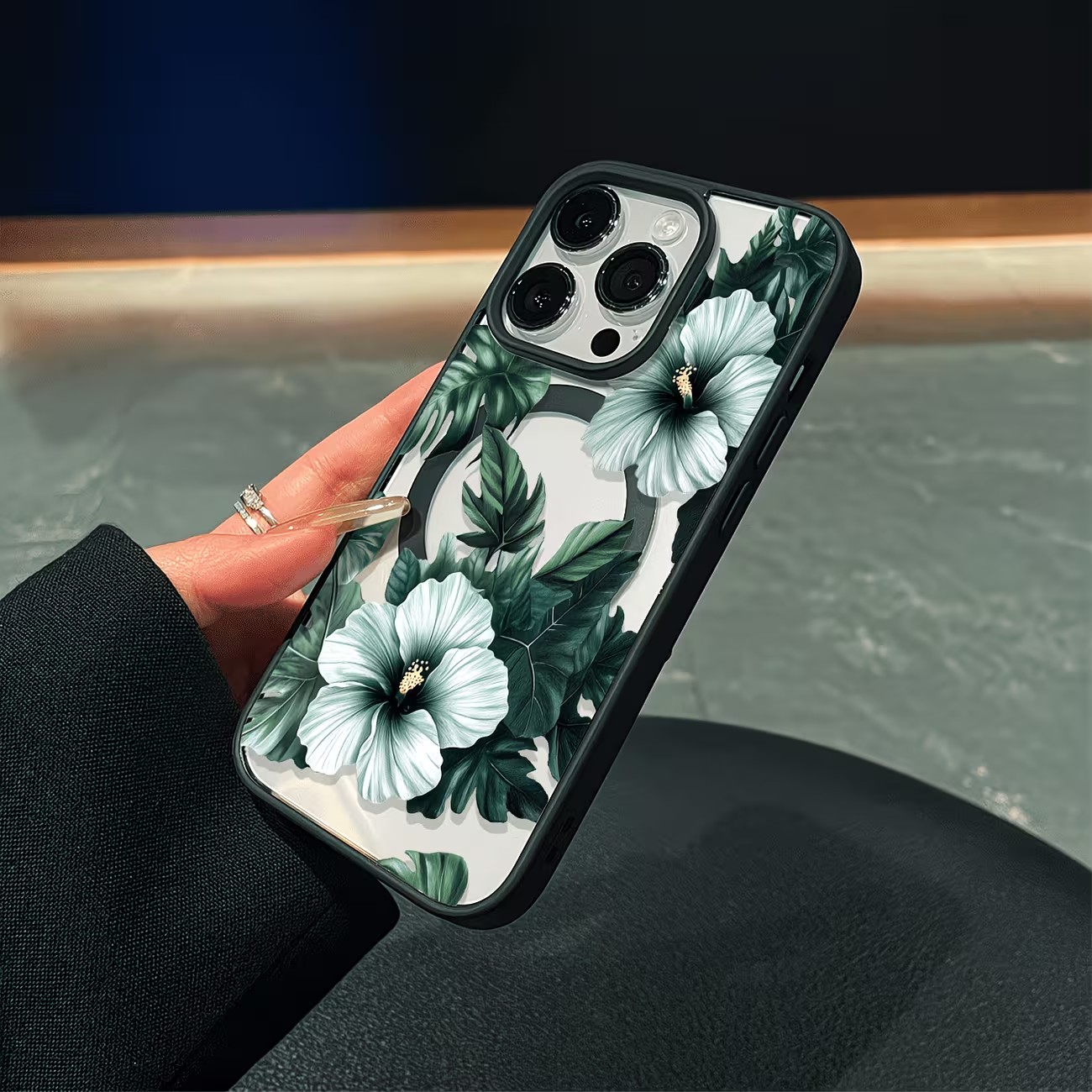 그린 플로럴 프린트 폰 케이스 (아이폰 17, 16,  - Phone Cases Xr Iphone 리뷰 및 가격