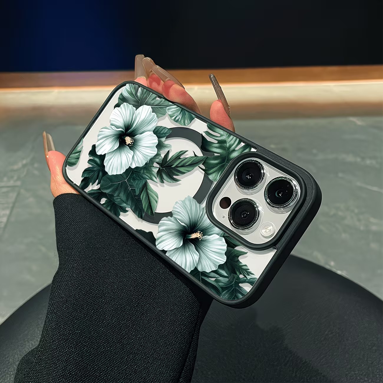 그린 플로럴 프린트 폰 케이스 (아이폰 17, 16,  - Phone Cases Xr Iphone 리뷰 및 가격